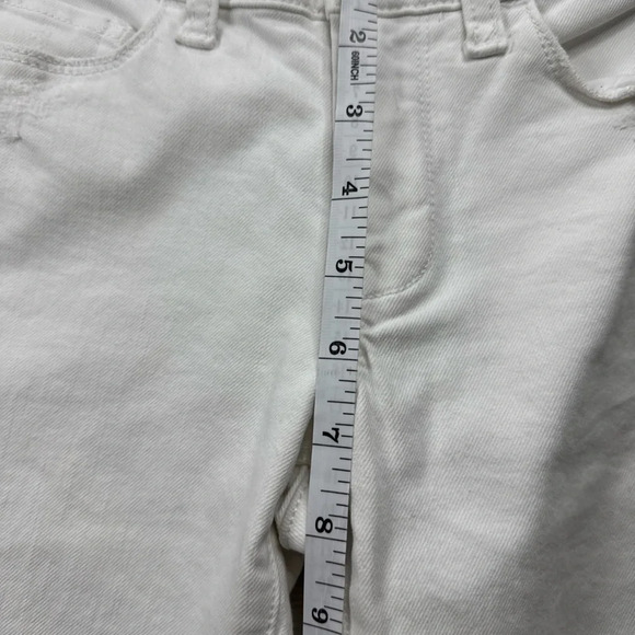 Banana Republic Distressed Jeans Womens 24/00 Petite Skinny Fit Zip Front White - Picture 7 of 8